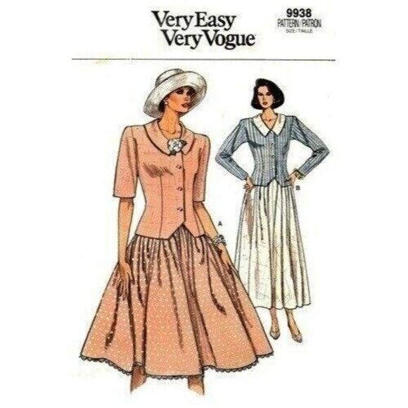 Sewing Pattern VOGUE 9938 Ladies JACKET & SKIRT Size 8-12 Very Easy U/C Vintage - Picture 7 of 7